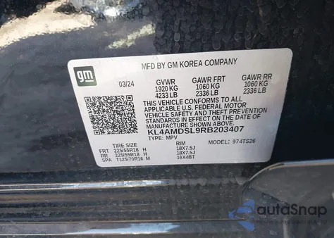 2024 Buick Encore Gx Sport Touring Fwd from USA, damaged, VIN KL4AMDSL9RB203407